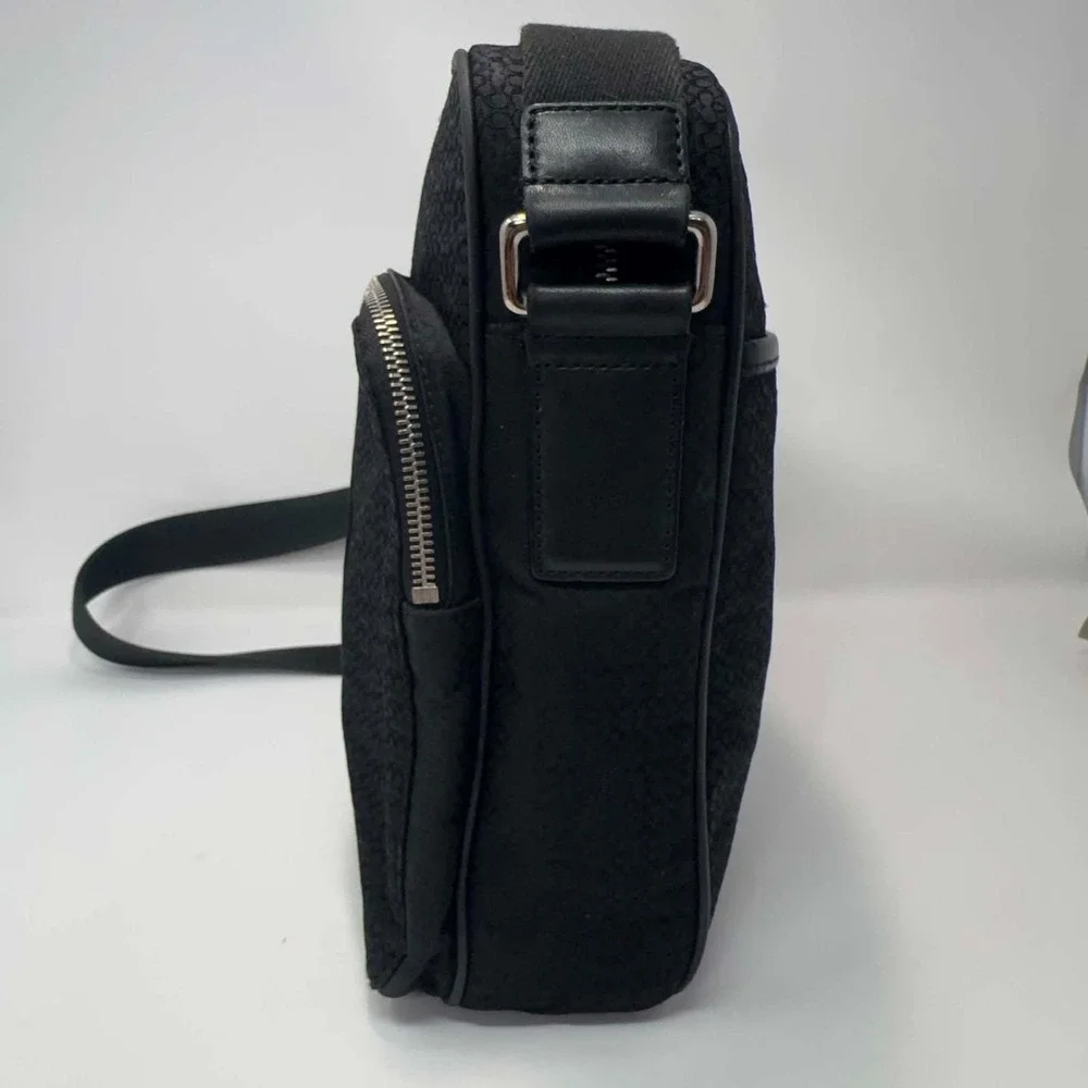Coach E35-5058 Black Signature Jacquard Flight Bag Crossbody Messenger Y2K